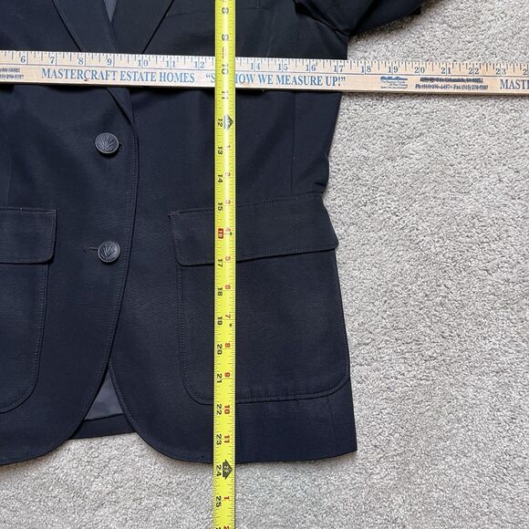 Rag & Bone Leather Collar Blazer Jacket Womens 4 Black Two-Button Preppy Career - Picture 11 of 12
